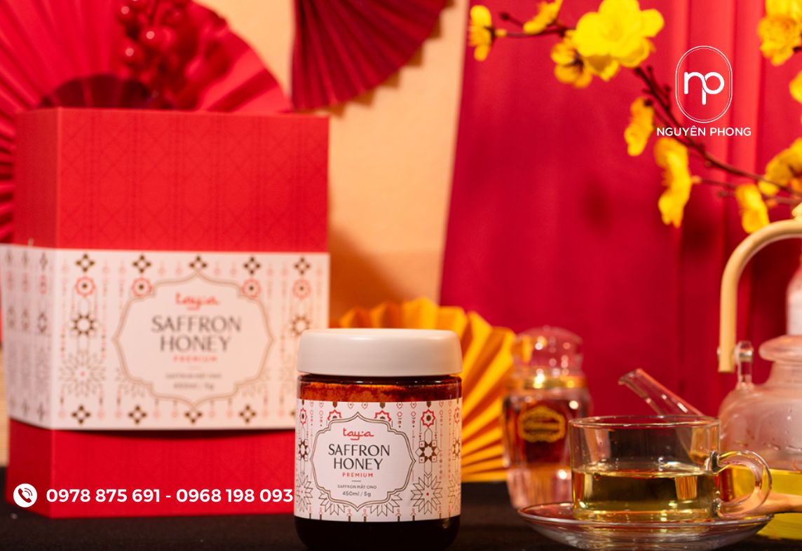 Mẫu tem saffron đẹp sang trọng